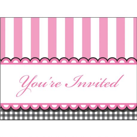 8 Invitaciones Sweet Baby Feet Pink