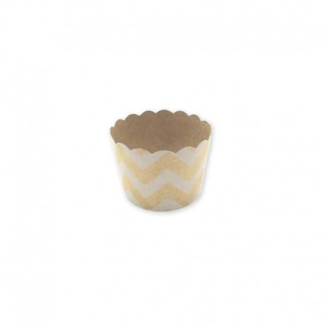 12 Envoltorios para Cupcake Kraft Chevron