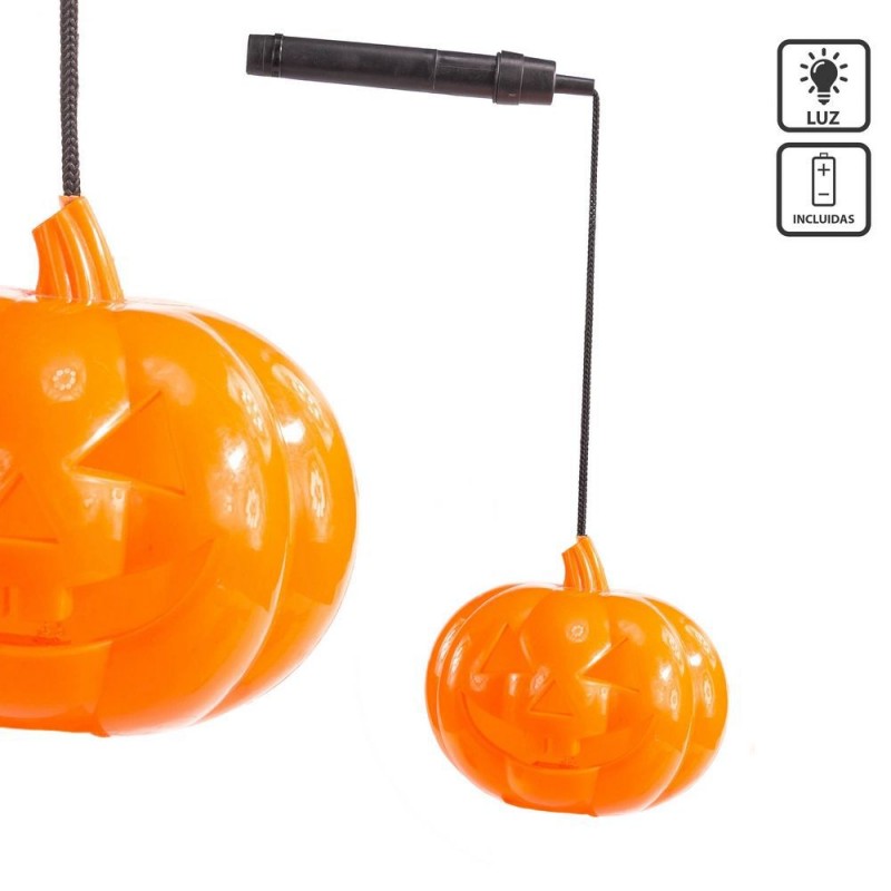 Calabaza Con Luz Led Plástico 11 Cm - ImprezyMix Calabaza Con Luz Led Plástico 11 Cm - ImprezyMix