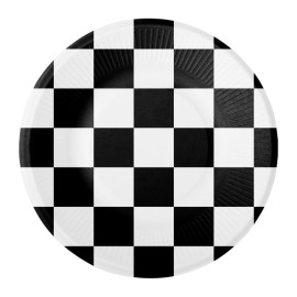 8 Platos Blanco y Negro 18 cm