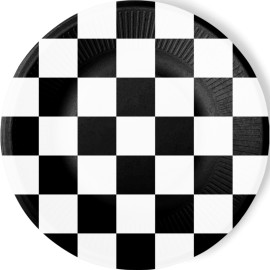 8 Platos Blanco y Negro 23 cm